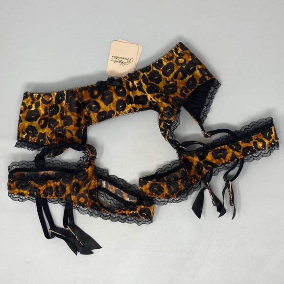Agent Provocateur Felinda Leopard Silk Suspender AP3 Medium NWT